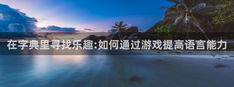 杏悦平台如何：在字典里寻找乐趣:如何通过游戏提高语言能力
