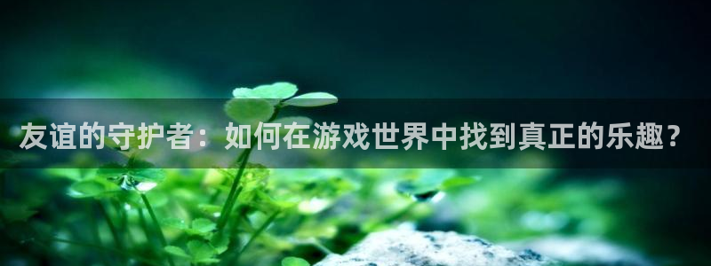 杏悦登录地址怎么打：友谊的守护者：如何在游戏世界中找到真正的